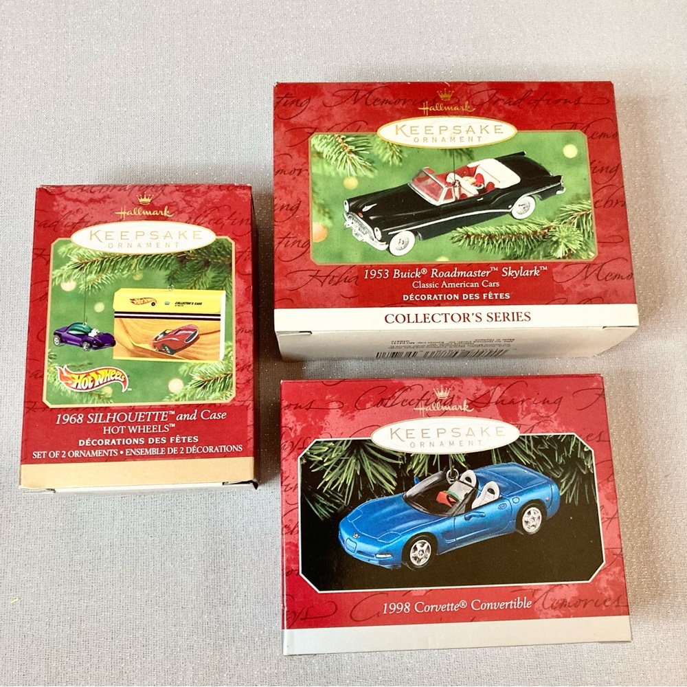 🎄Hot Wheels Classic Cars Hallmark Ornaments (Vintage 1998, 2001)